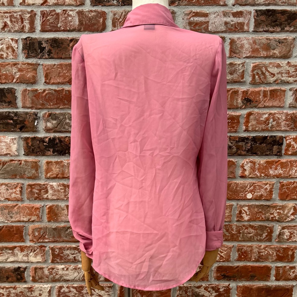 Wet Seal Vintage Y2K Pink Long Sleeve Fitted Button Down Shirt - Picture 5 of 10